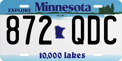 MN license plate 872QDC