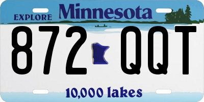 MN license plate 872QQT