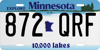 MN license plate 872QRF