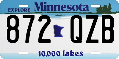 MN license plate 872QZB