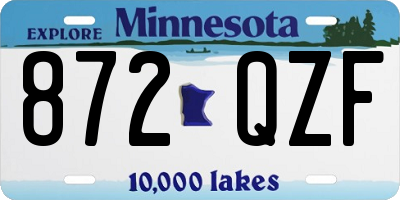 MN license plate 872QZF