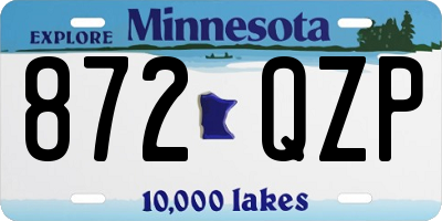 MN license plate 872QZP