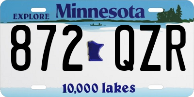 MN license plate 872QZR