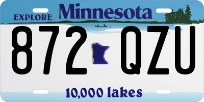 MN license plate 872QZU