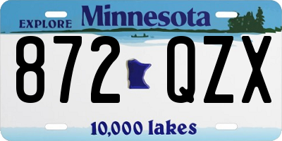 MN license plate 872QZX