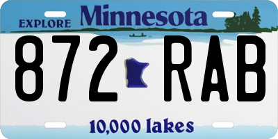 MN license plate 872RAB