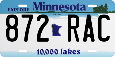 MN license plate 872RAC
