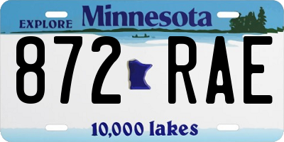 MN license plate 872RAE