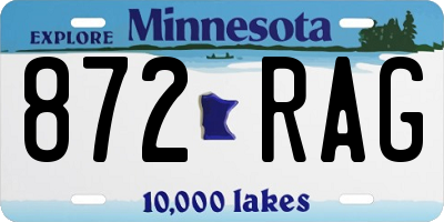 MN license plate 872RAG