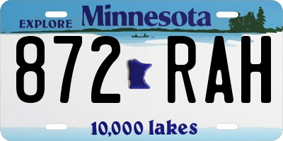 MN license plate 872RAH