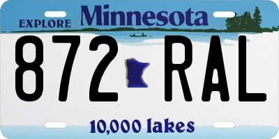 MN license plate 872RAL