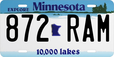 MN license plate 872RAM