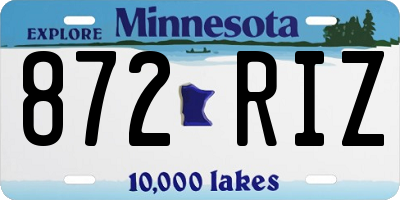 MN license plate 872RIZ
