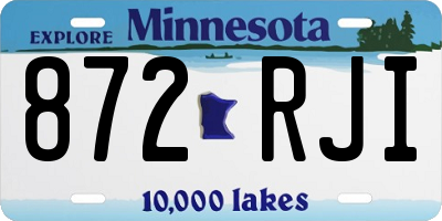 MN license plate 872RJI