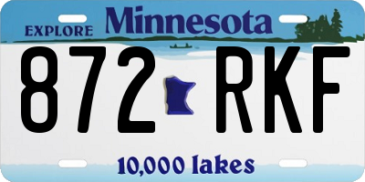 MN license plate 872RKF