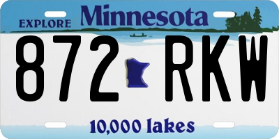 MN license plate 872RKW