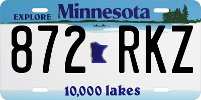 MN license plate 872RKZ