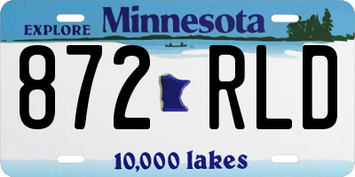 MN license plate 872RLD