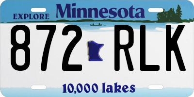 MN license plate 872RLK