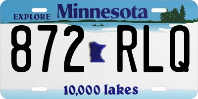 MN license plate 872RLQ