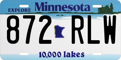 MN license plate 872RLW