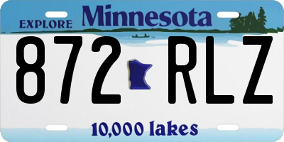 MN license plate 872RLZ