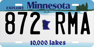 MN license plate 872RMA