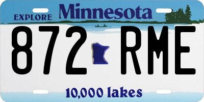 MN license plate 872RME