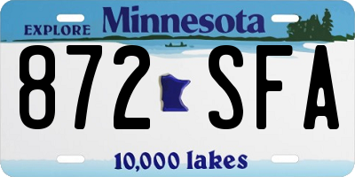 MN license plate 872SFA