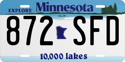 MN license plate 872SFD