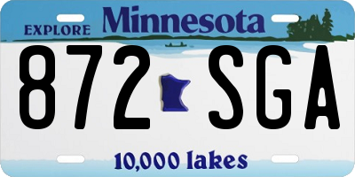 MN license plate 872SGA
