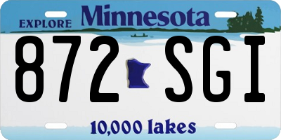 MN license plate 872SGI