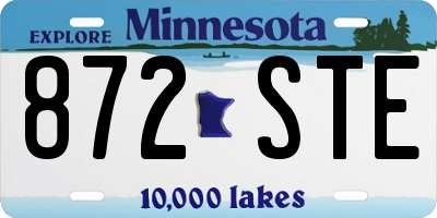 MN license plate 872STE