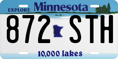 MN license plate 872STH