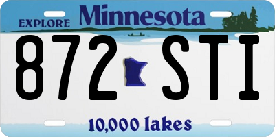 MN license plate 872STI