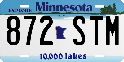 MN license plate 872STM