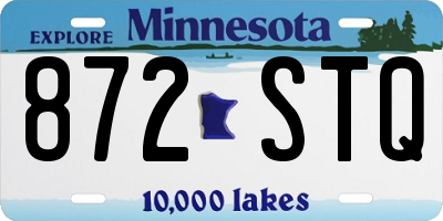 MN license plate 872STQ