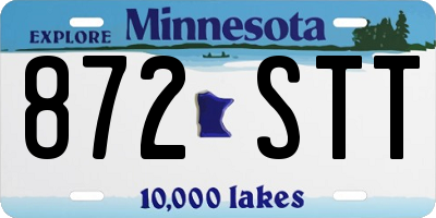 MN license plate 872STT