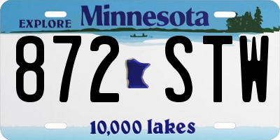 MN license plate 872STW
