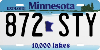 MN license plate 872STY