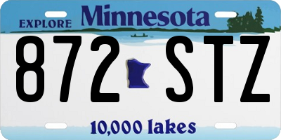 MN license plate 872STZ