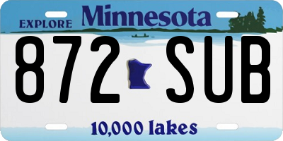 MN license plate 872SUB