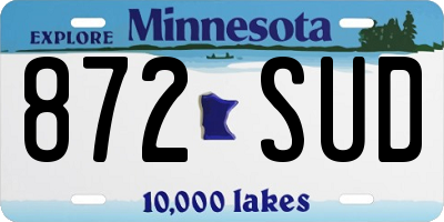 MN license plate 872SUD