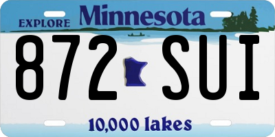 MN license plate 872SUI