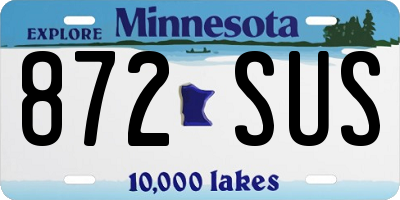 MN license plate 872SUS