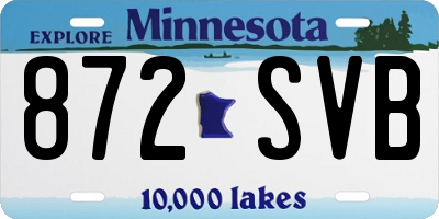 MN license plate 872SVB