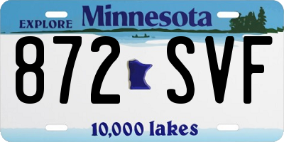 MN license plate 872SVF