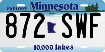 MN license plate 872SWF