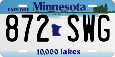 MN license plate 872SWG