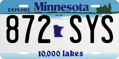 MN license plate 872SYS